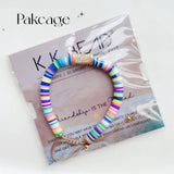 Zircon Charm Bracelet Christmas Jewelry for Women Polymer Clay Heishi Beads