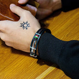 Retro Leather Bracelet Cross Rope Titanium Steel Wristband Men Accessories