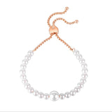 Adjustable Artificial Pearl Bangles Love Pearl Bracelet for Women Girl