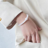 Adjustable Artificial Pearl Bangles Love Pearl Bracelet for Women Girl