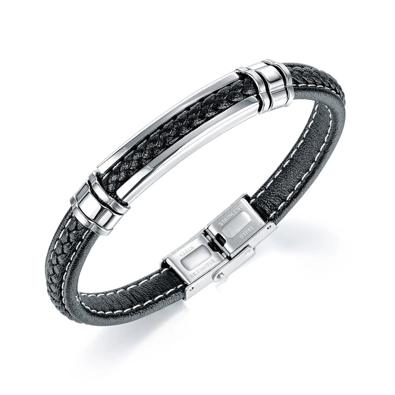 Personalized Retro Titanium Stainless Steel Braided Bracelet