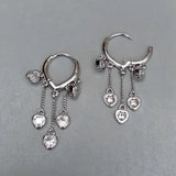 KKGEM 14mm Heart Crystal Hoop Earrings For Women Jewelry