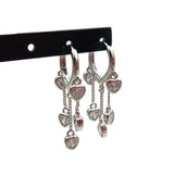 KKGEM 14mm Heart Crystal Hoop Earrings For Women Jewelry