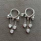 KKGEM 14mm Heart Crystal Hoop Earrings For Women Jewelry