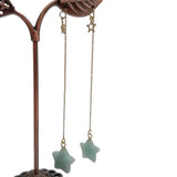 KKGEM 15mm Amazonite Star Shape Dangle Earrings Gemstone Jewelry Gift