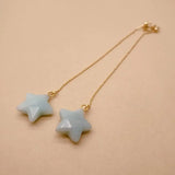 KKGEM 15mm Amazonite Star Shape Dangle Earrings Gemstone Jewelry Gift