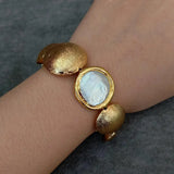 KKGEM Cultured Coin Keshi Pearl Bracelet Graduated Jewelry