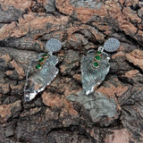 KKGEM 18x30mm Quartz Cz Pave Drop Earrings