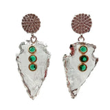KKGEM 18x30mm Quartz Cz Pave Drop Earrings