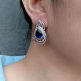 KKGEM Teardrop Crystal Stud Earrings Women Jewelry