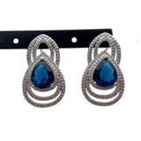 KKGEM Teardrop Crystal Stud Earrings Women Jewelry