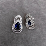 KKGEM Teardrop Crystal Stud Earrings Women Jewelry