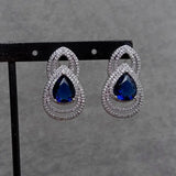 KKGEM Teardrop Crystal Stud Earrings Women Jewelry