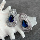 KKGEM Teardrop Crystal Stud Earrings Women Jewelry