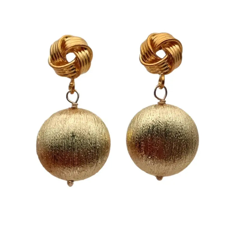 KKGEM 21mm Brushed Drop Stud Earring Coin Dangle Jewelry