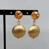 KKGEM 21mm Brushed Drop Stud Earring Coin Dangle Jewelry