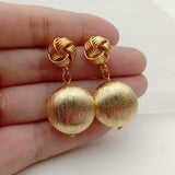 KKGEM 21mm Brushed Drop Stud Earring Coin Dangle Jewelry
