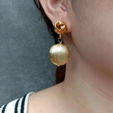 KKGEM 21mm Brushed Drop Stud Earring Coin Dangle Jewelry