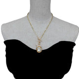 Natural Keshi Pearl Pendant Chain Necklace Gift Jewelry