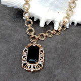 KKGEM Green Crystal Rectangle Cz Pendant Necklace Women Charm Jewelry