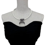 KKGEM Carved Buddha Head Pendant Leather Choker Necklace