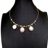 KKGEM Romantic Choker Earrings Pearl Necklace