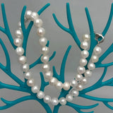 KKGEM 10-11mm Cultured Pearl Necklace 925 Silver Clasp