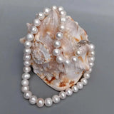 KKGEM 10-11mm Cultured Pearl Necklace 925 Silver Clasp