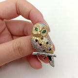 KKGEM Owl Brooch Pin - Bird CZ Brooch for sweater