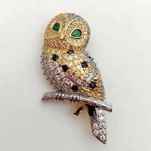 KKGEM Owl Brooch Pin - Bird CZ Brooch for sweater