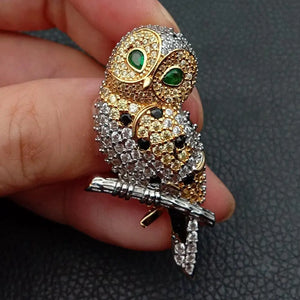 KKGEM Owl Brooch Pin - Bird CZ Brooch for sweater