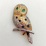 KKGEM Owl Brooch Pin - Bird CZ Brooch for sweater