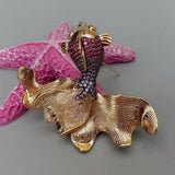 KKGEM Cubic Zirconia Goldfish Brooch Pin 60x50mm