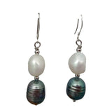 KKGEM Cultured Freshwater Baroque Pearl Rice Pearl Earrings