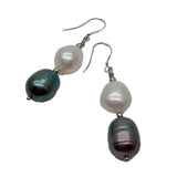 KKGEM Cultured Freshwater Baroque Pearl Rice Pearl Earrings