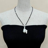 KKGEM Keshi Pearl Pendant Spinel Choker Necklace 21''