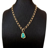 KKGEM Turquoise Pendant Chokers Necklace Gems Jewelry