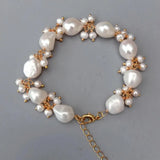 KKGEM Freshwater Baroque Pearl Bracelet - Wedding Birthday Wrap