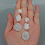 KKGEM Natural Quartz Rough 925 Silver Dangle Earrings for Women