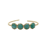 KKGEM Green Amazonite Plated Bangle Bracelet Adjustable