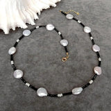 KKGEM Coin Pearl Spinel Choker Necklace Women Jewelry
