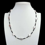 KKGEM Coin Pearl Spinel Choker Necklace Women Jewelry