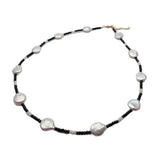 KKGEM Coin Pearl Spinel Choker Necklace Women Jewelry