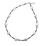 KKGEM Coin Pearl Spinel Choker Necklace Women Jewelry