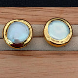 15mm Coin Pearl Stud Earrings for Women