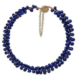 KKGEM Lapis Bangle Wrap Bracelet 2x3mm Faceted Round Magnet Clasp
