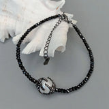 KKGEM 3mm Faceted Spinel Cultured Keshi Pearl Bracelet