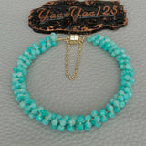 KKGEM 4mm Amazonite Round Bracelet Magnet Clasp