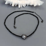 KKGEM Spinel Pearl Crystal Pave Necklace Gemstone Jewelry