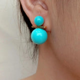 KKGEM 8.5-14mm Sea Shell Pearl Round Stud Earrings